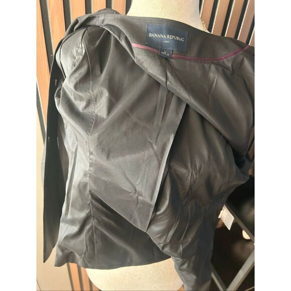 Banana republic blazer black and blue size 0 form sitting stylish work attire - Picture 6 of 8